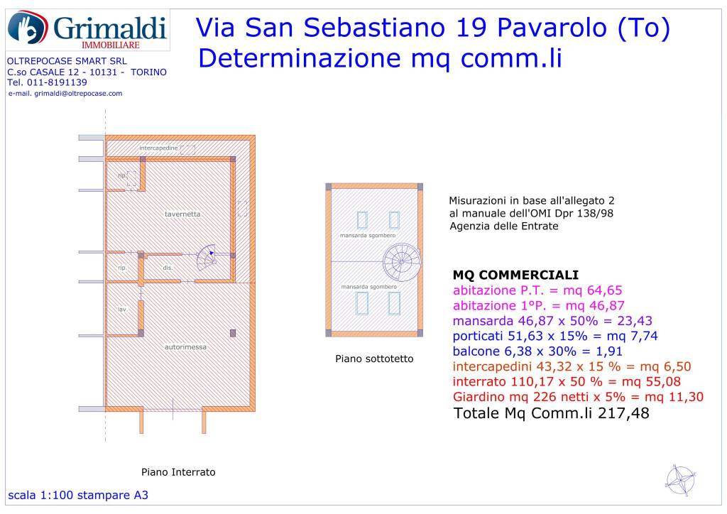 Mq Commerciali  int. e mansarda. 1-100 stampare A3