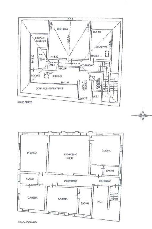 Plan catastale secondo e terzo piano 1