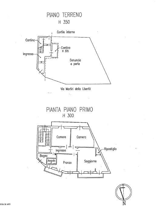 Planimetria piano terra e primo