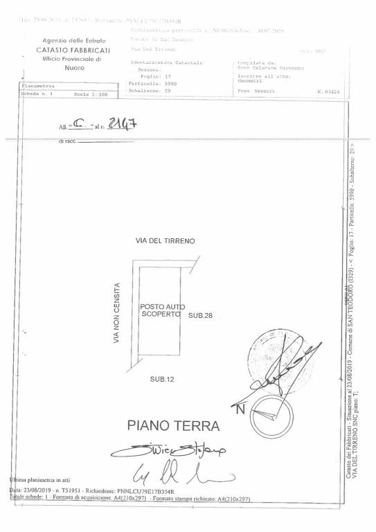 planimetrie posti auto coperti sub 28 -29 3