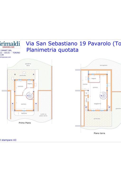 Planimetria quotata P. T. e 1° sc. 1-100 stampare 