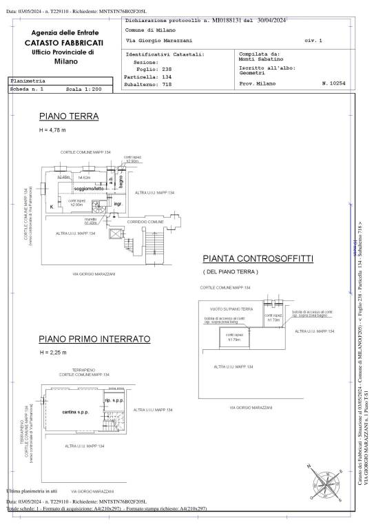 COMUNE MILANO FGL 238 PART 134 SUB 718 1