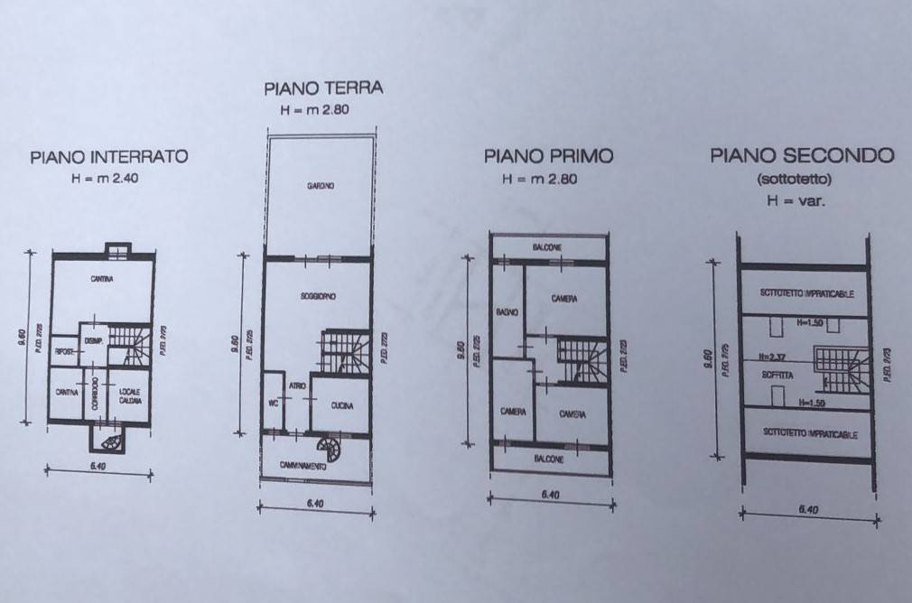 planimetria  villa a schiera