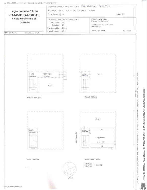 Planimetria mappale 4011 sub. 504 1