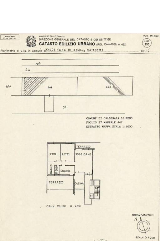 PLANIMETRIA APPARTAMENTO 1