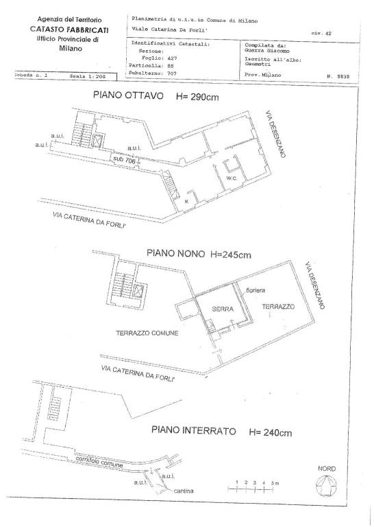 planimetria catastale Caterina da Forlì 42