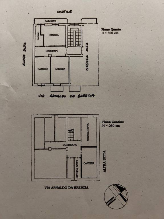 Planimetria appartamento e cantina