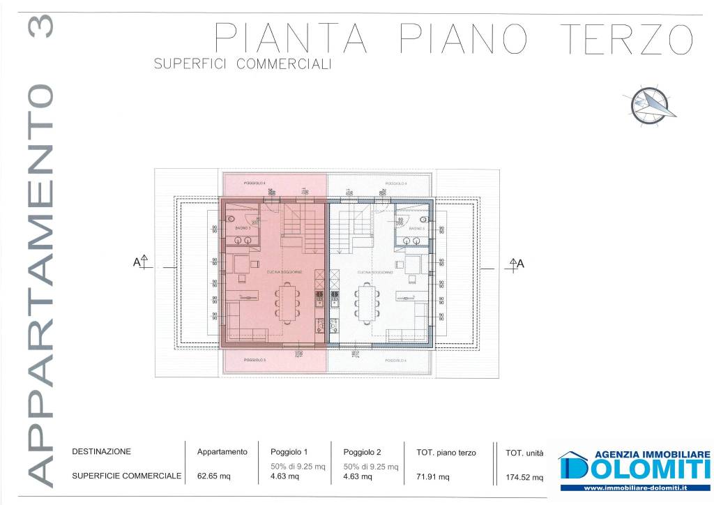 App 3 Casa Nora planimetria app. 2 piano