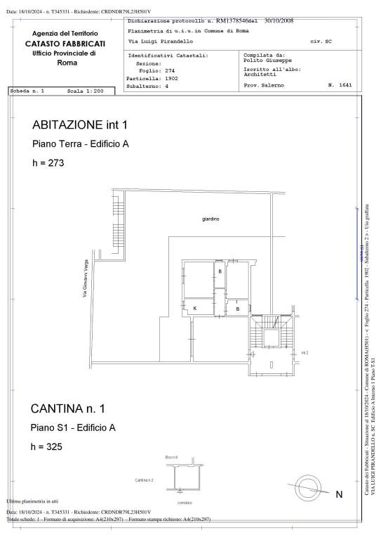 PLANIMETRIA CATASTALE PIRANDELLO ROMA(2) 1