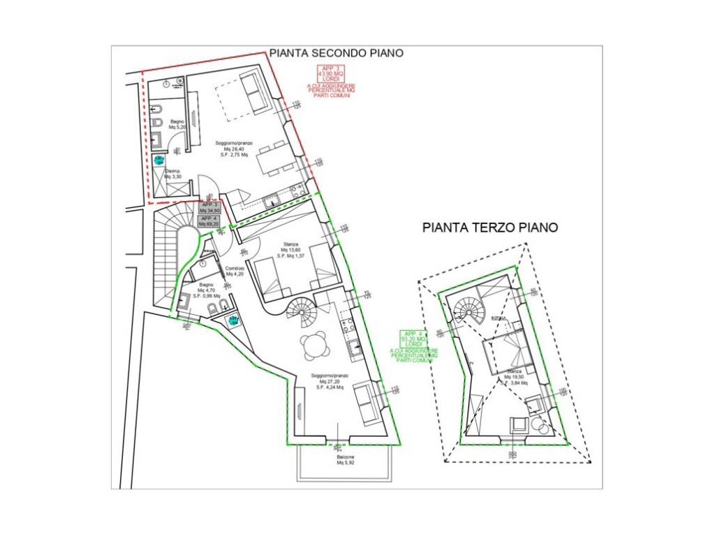 W4 - Ampio trilocale duplex ristrutturato a nuovo, secondo piano - Planimetria 1