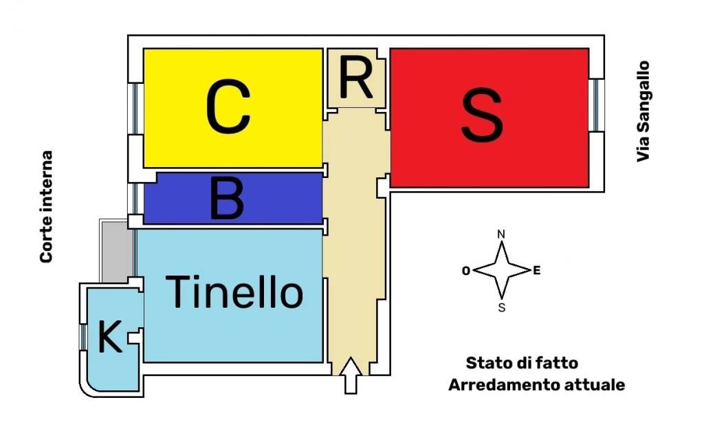 Planimetria  - arredamento attuale