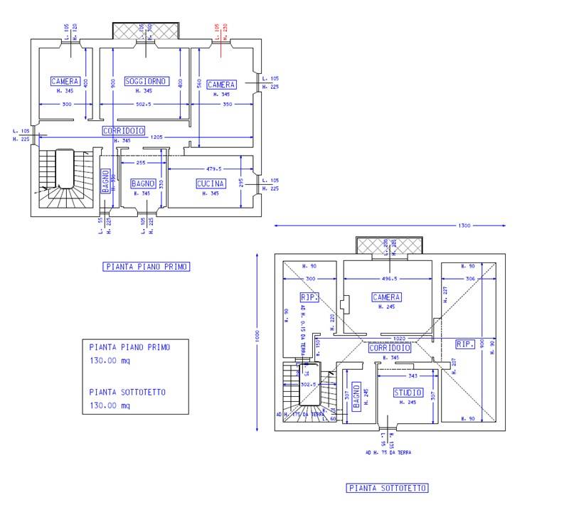 piano primo e sottotetto