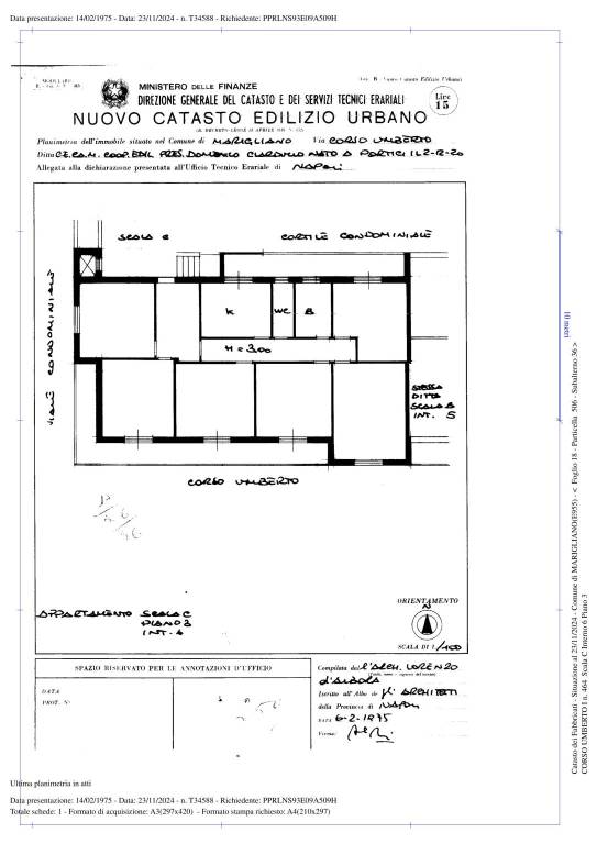 Planimetria con vecchia distribuzione interna