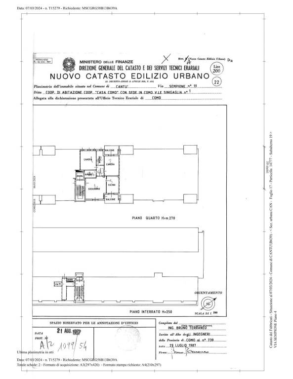 SCHEDA APPARTAMENTO E CANTINA 1