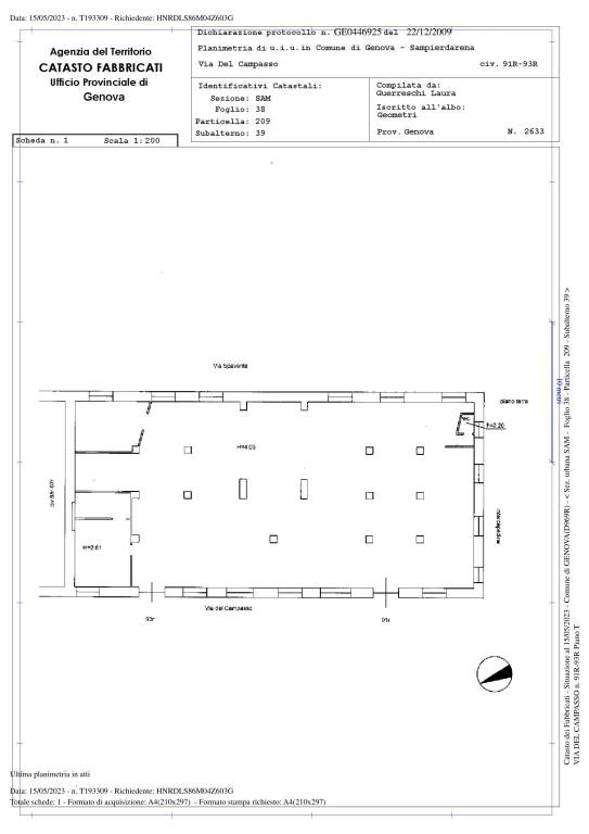 planimetria magazzino campasso 91 rosso 1