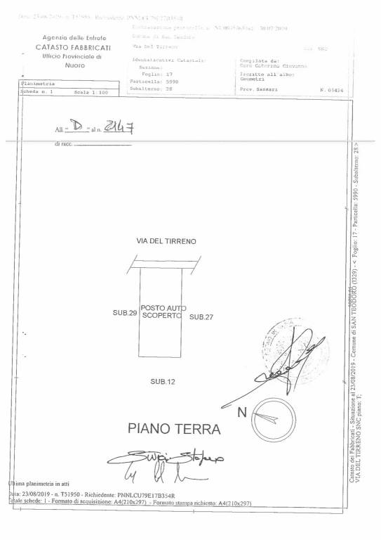 planimetrie posti auto coperti sub 28 -29 1