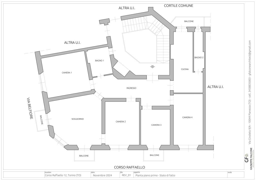 CORSO RAFFAELLO 12_REV 01_PIANTA PIANO PRIMO_STATO