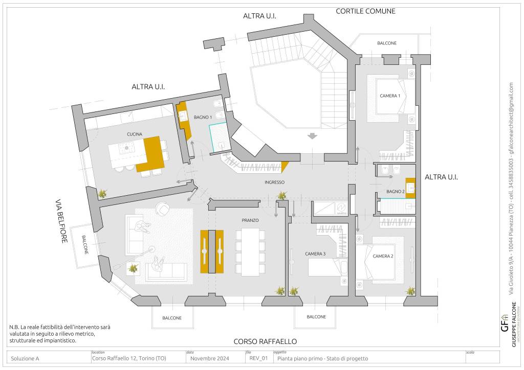 CORSO RAFFAELLO 12_REV 01_PIANTA PIANO PRIMO_STATO