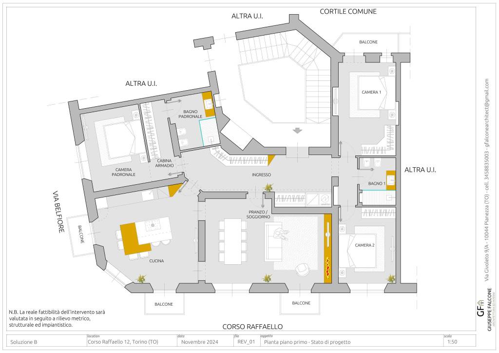 CORSO RAFFAELLO 12_REV 01_PIANTA PIANO PRIMO_STATO