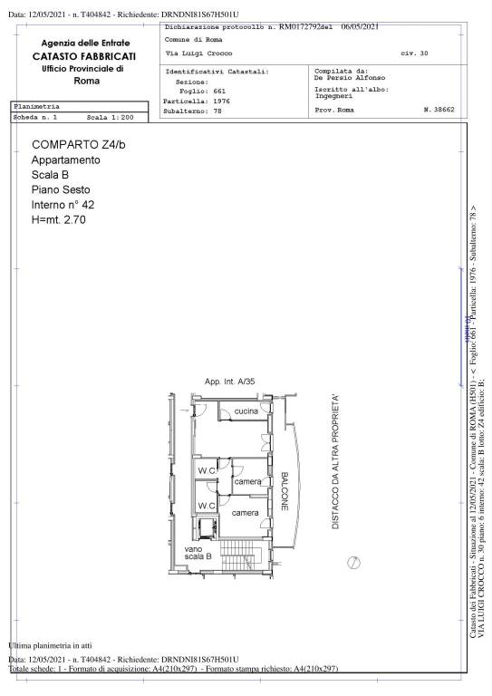 B3.78_COMUNE ROMA FGL 661 PART 1976 SUB 78  INT B4