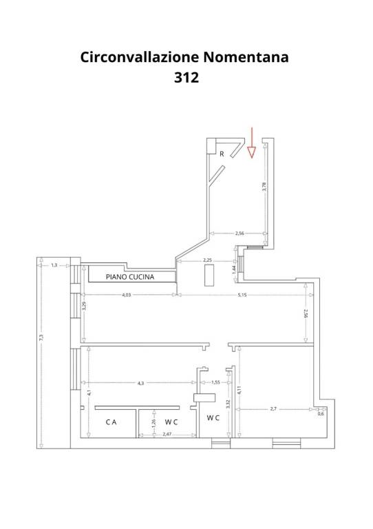 Planimetria Circ. Nomentana 312 APP. 1