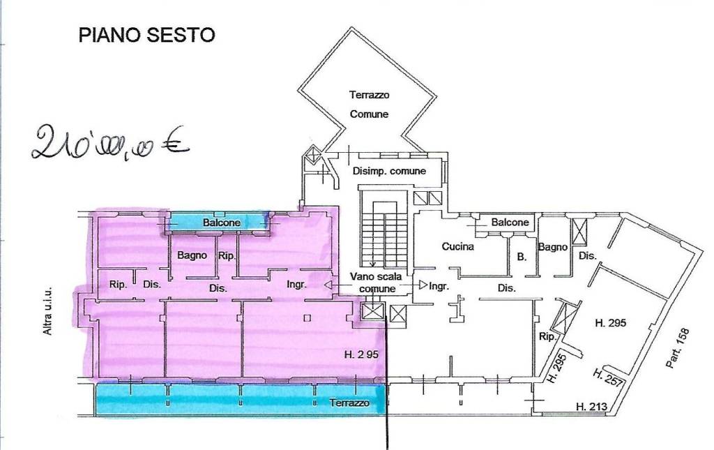 a Pianta porzione 210 mila