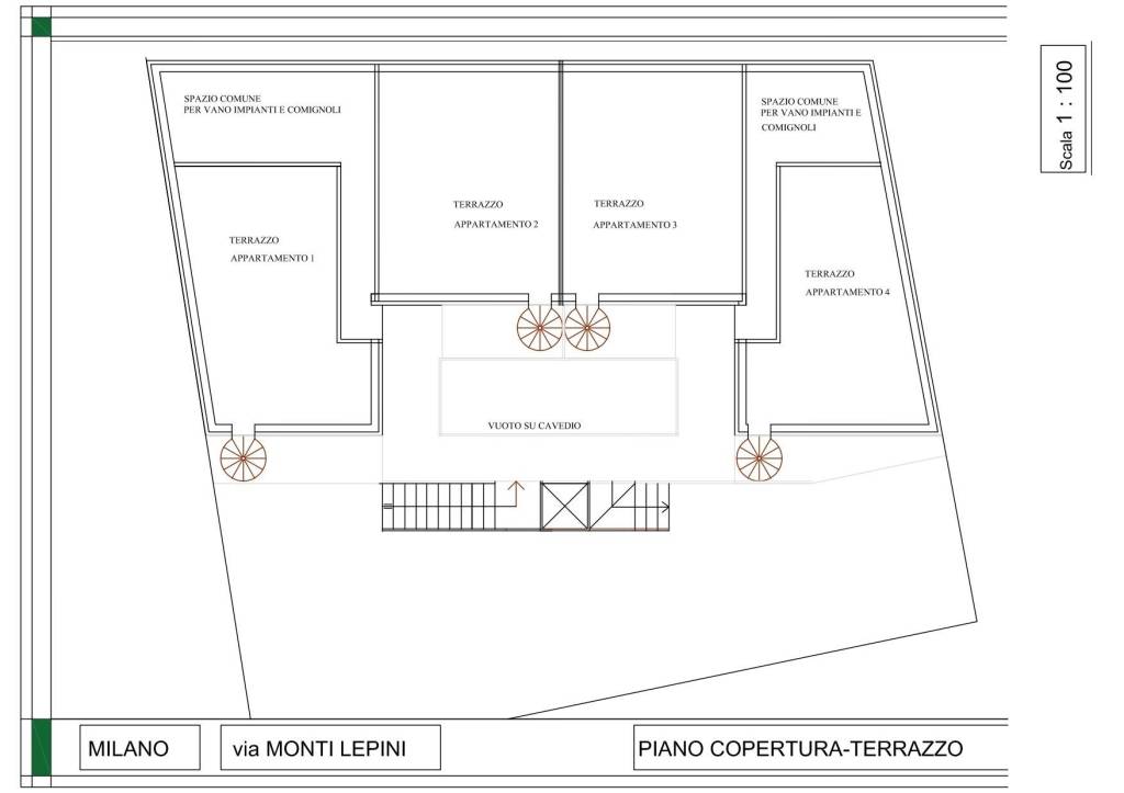 VIA MONTI LEPINI - PROGETTO 2 B - PIANO COPERTURA-