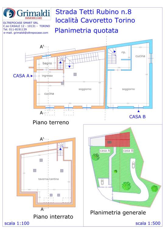 Planimetria quotata P.T. e Int.  sc. 1-100 1