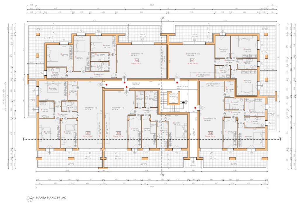 Arzergrande edificio A Planim. 4-5-6-7-8-