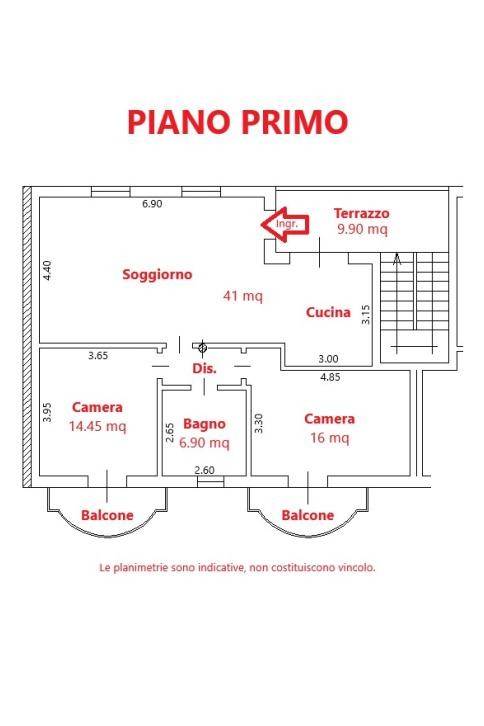 Planimetria piano primo