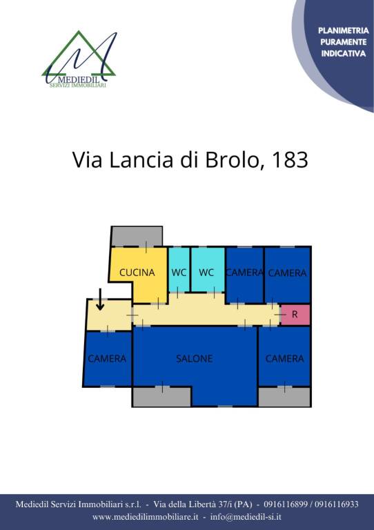 Planimetria indicativa Via Lancia di Brolo 183