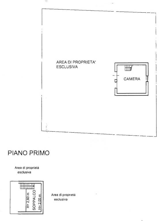 planimetria monolocale con soppalco