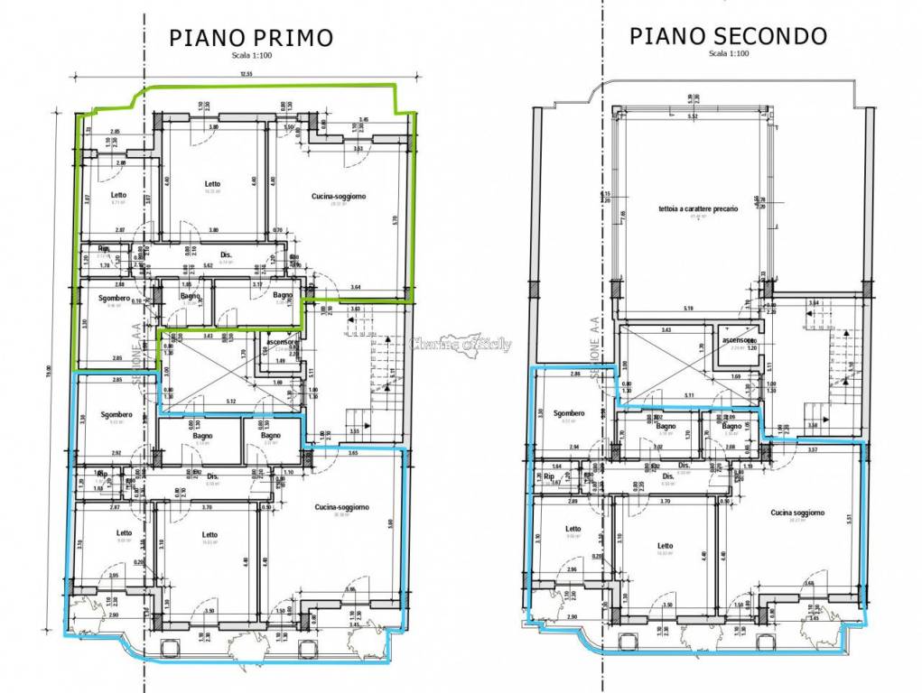 pianta piani 1 e 2 evidenziati wmk 0