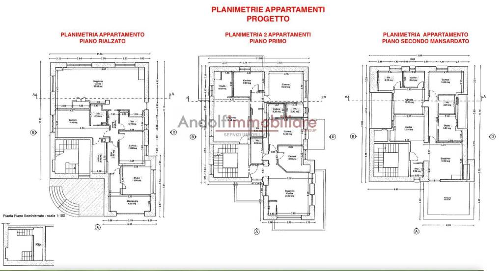 PLANIMETRIE DEL PROGETTO APPROVATO