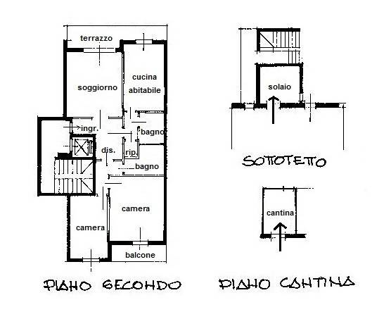 planimetria appartamento + solaio + cantina