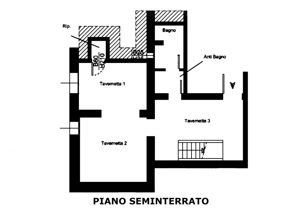 Planimetria Piano Seminterrato 2D