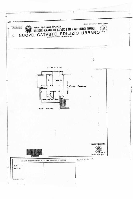 PLANIMETRIA CATASTALE VIA VERTEGLIA 10 PIANO 2 1