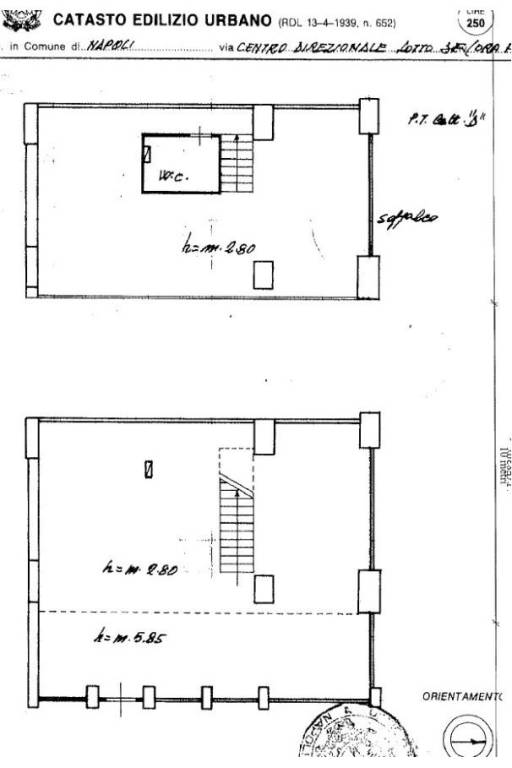 Estratto Pianta Catastale con rapporto 10 Metri Pi