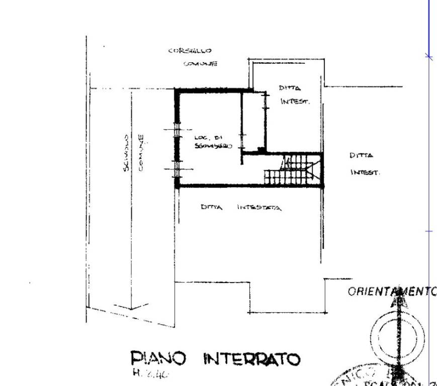 Planimetria Piano interrato