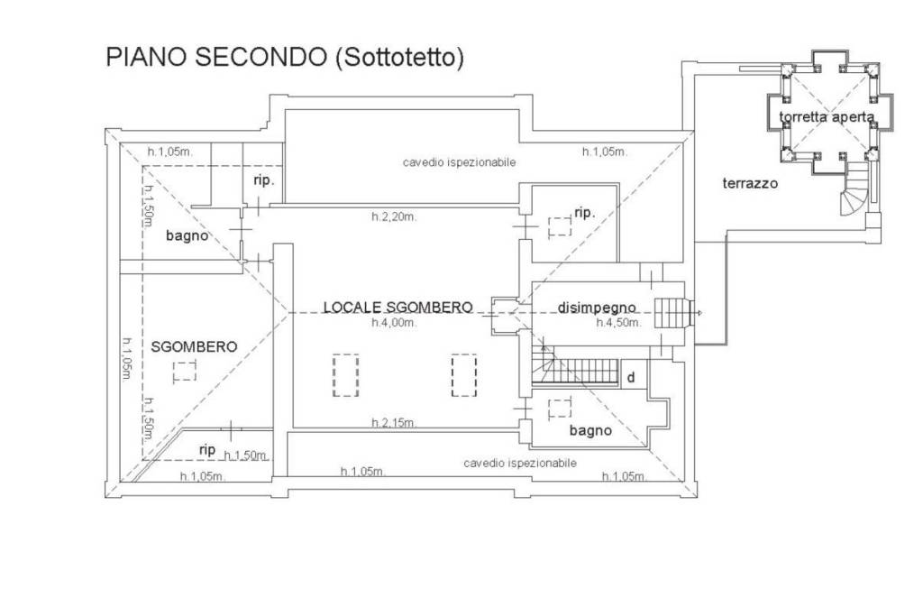 pianta piano sottotetto