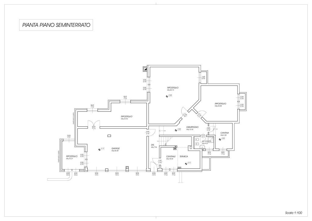Planimetria piano seminterrato