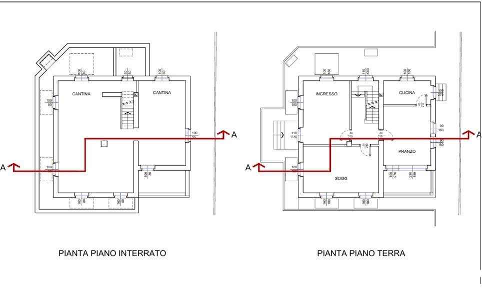 Planimetria piano terra e interrato