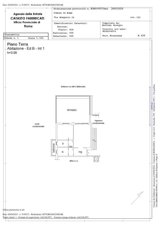 1055 B01 - PLANIMETRIA AGGIORNATA 1