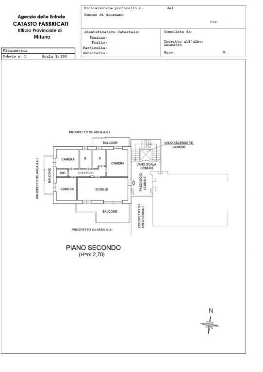 Planimetria catastale attico giussano 1