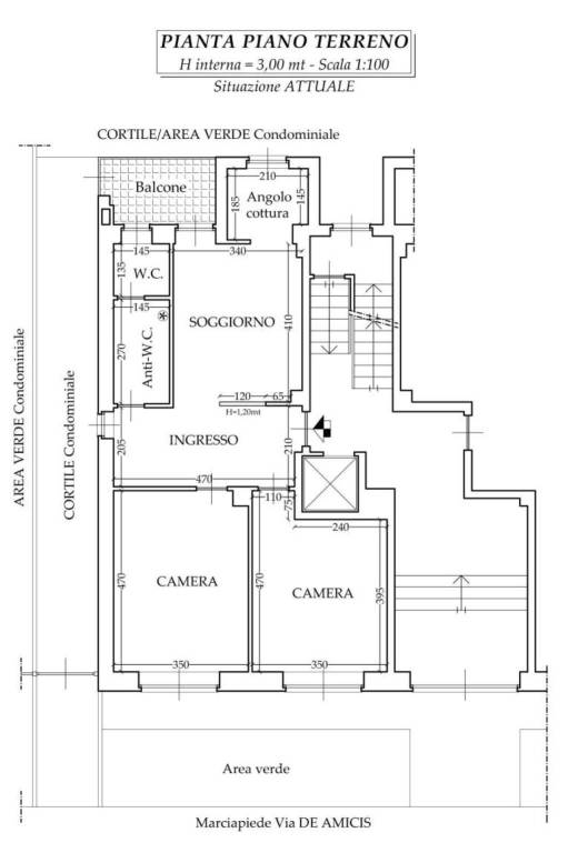 Planimetria ATTUALE Via De Amicis n. 22 - Collegno