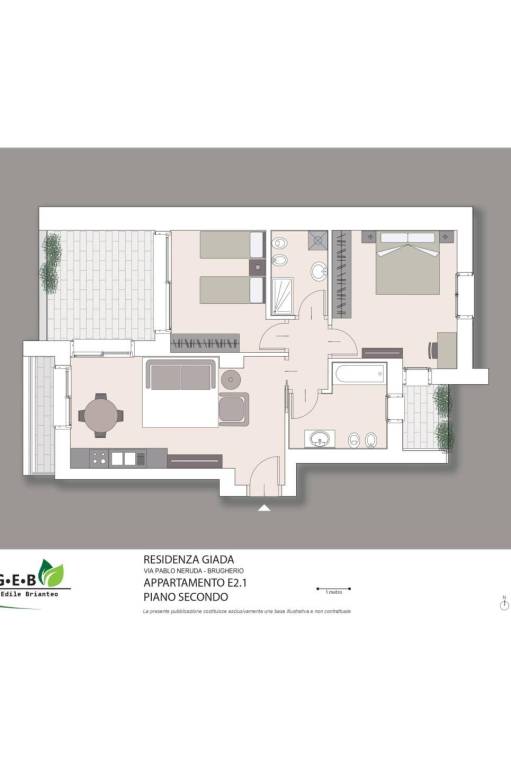 E2.1 - Trilocale - Residenza Giada - Planimetria a