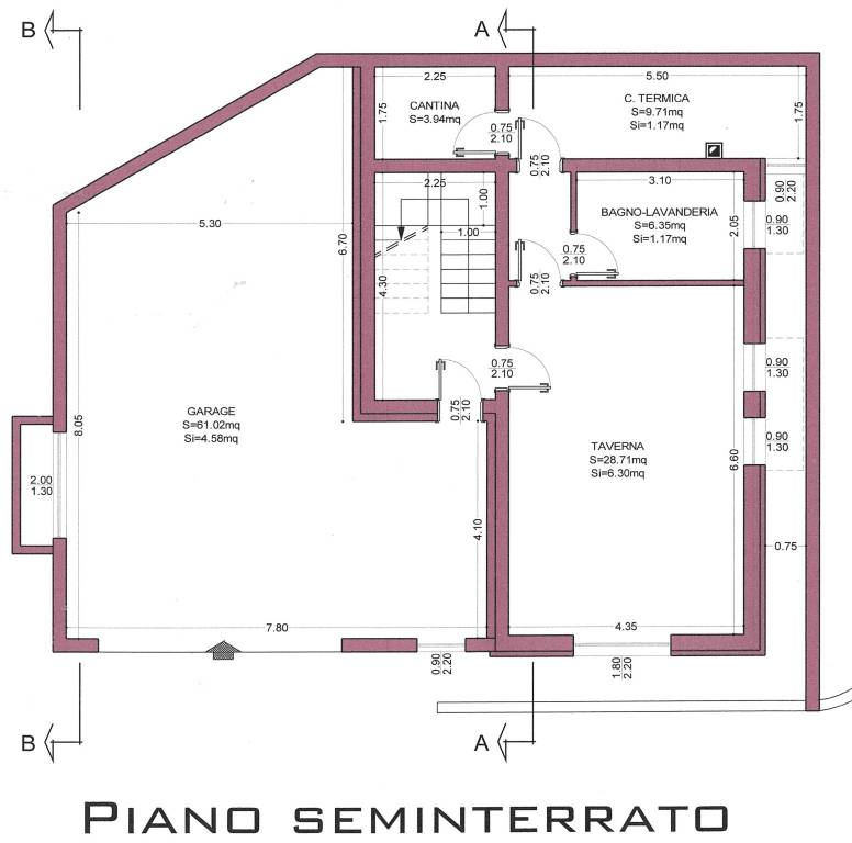 planimetria interrato e garage