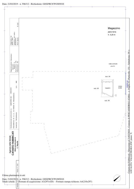 COMUNE PESCASSEROLI FGL 6 PART 151 SUB 95 1
