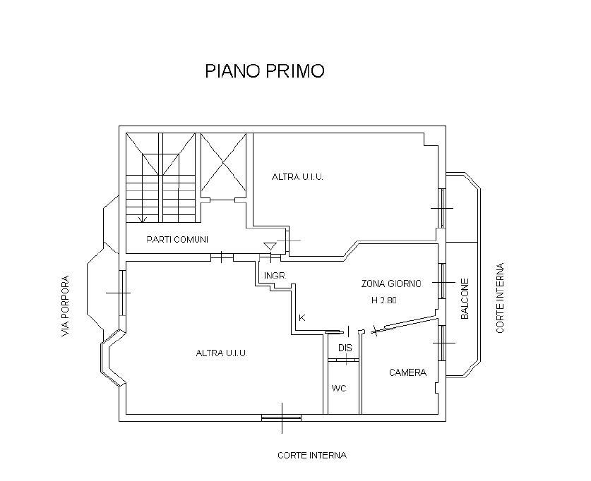 planimetria piano 1 affaccio interno