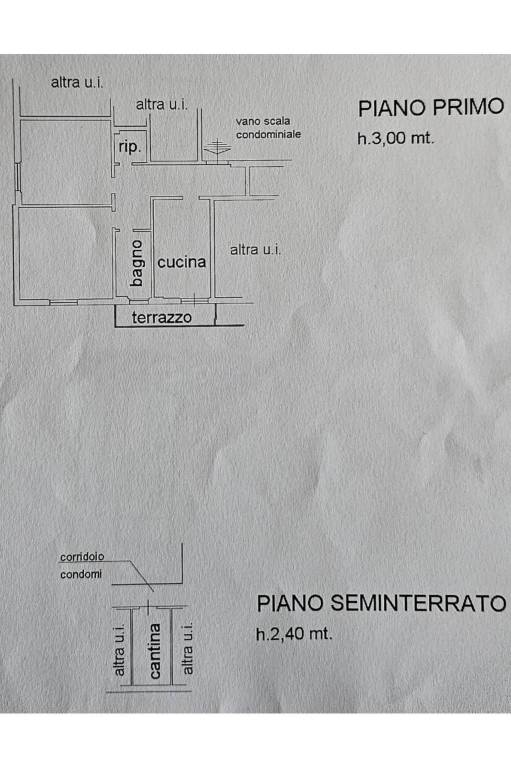 PLANIMETRIA APPARTAMENTO E CANTINA